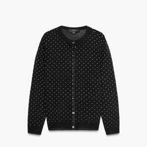 Fine Knit Polka Dot Cardigan